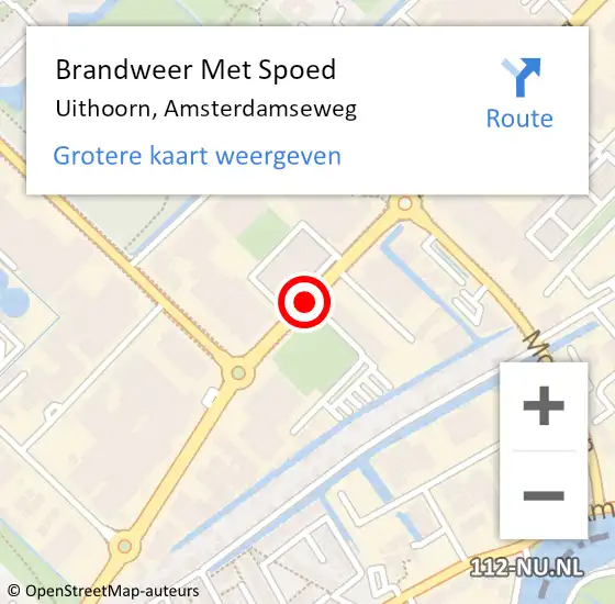 Locatie op kaart van de 112 melding: Brandweer Met Spoed Naar Uithoorn, Amsterdamseweg op 26 september 2019 22:08