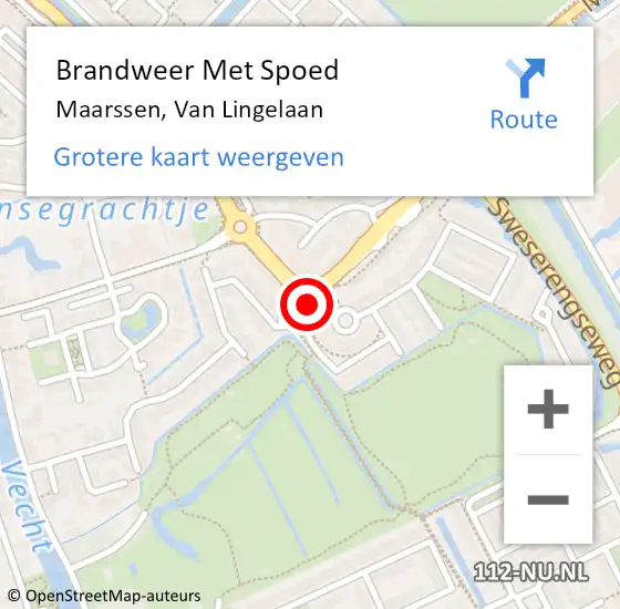 Locatie op kaart van de 112 melding: Brandweer Met Spoed Naar Maarssen, Van Lingelaan op 27 september 2019 01:24