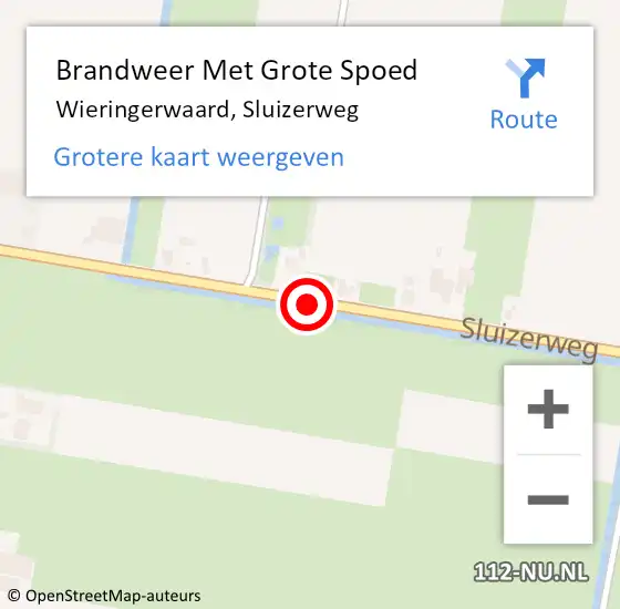 Locatie op kaart van de 112 melding: Brandweer Met Grote Spoed Naar Wieringerwaard, Sluizerweg op 27 september 2019 01:30