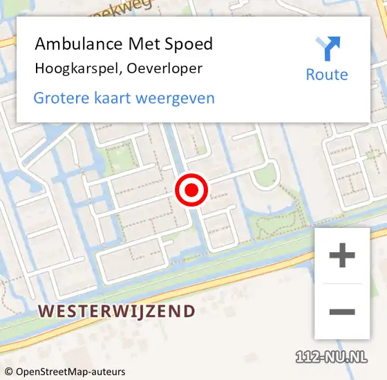 Locatie op kaart van de 112 melding: Ambulance Met Spoed Naar Hoogkarspel, Oeverloper op 15 april 2014 00:41