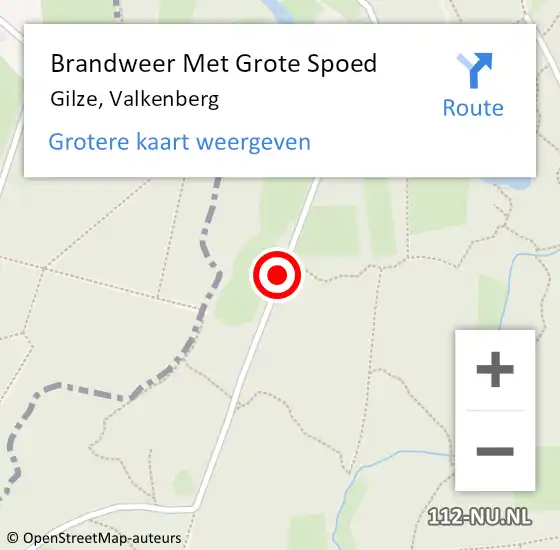 Locatie op kaart van de 112 melding: Brandweer Met Grote Spoed Naar Gilze, Valkenberg op 27 september 2019 11:47