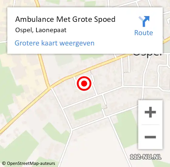 Locatie op kaart van de 112 melding: Ambulance Met Grote Spoed Naar Ospel, Laonepaat op 15 april 2014 03:15