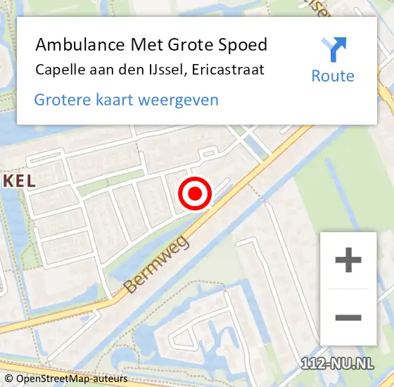 Locatie op kaart van de 112 melding: Ambulance Met Grote Spoed Naar Capelle aan den IJssel, Ericastraat op 27 september 2019 12:43