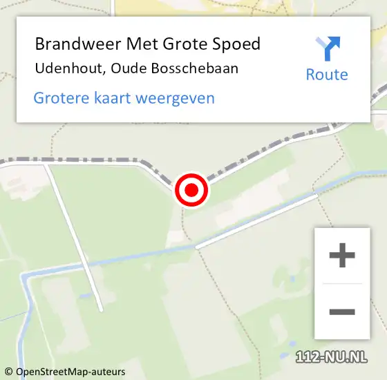 Locatie op kaart van de 112 melding: Brandweer Met Grote Spoed Naar Udenhout, Oude Bosschebaan op 27 september 2019 13:12