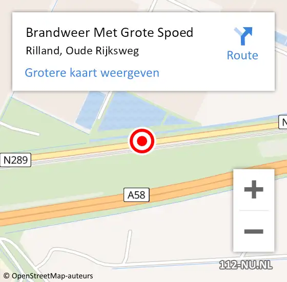 Locatie op kaart van de 112 melding: Brandweer Met Grote Spoed Naar Rilland, Oude Rijksweg op 27 september 2019 14:44