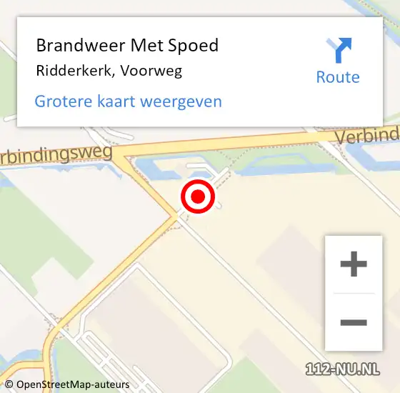Locatie op kaart van de 112 melding: Brandweer Met Spoed Naar Ridderkerk, Voorweg op 27 september 2019 14:55