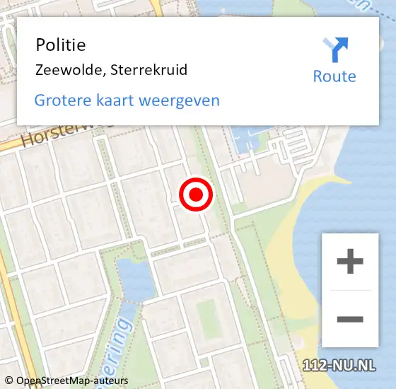 Locatie op kaart van de 112 melding: Politie Zeewolde, Sterrekruid op 27 september 2019 15:29