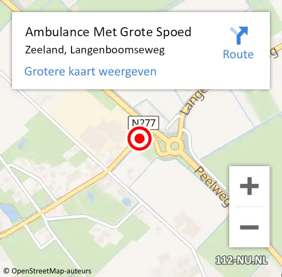 Locatie op kaart van de 112 melding: Ambulance Met Grote Spoed Naar Zeeland, Langenboomseweg op 27 september 2019 17:11