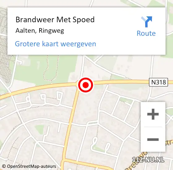 Locatie op kaart van de 112 melding: Brandweer Met Spoed Naar Aalten, Ringweg op 27 september 2019 17:19