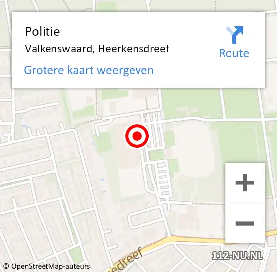 Locatie op kaart van de 112 melding: Politie Valkenswaard, Heerkensdreef op 27 september 2019 18:07