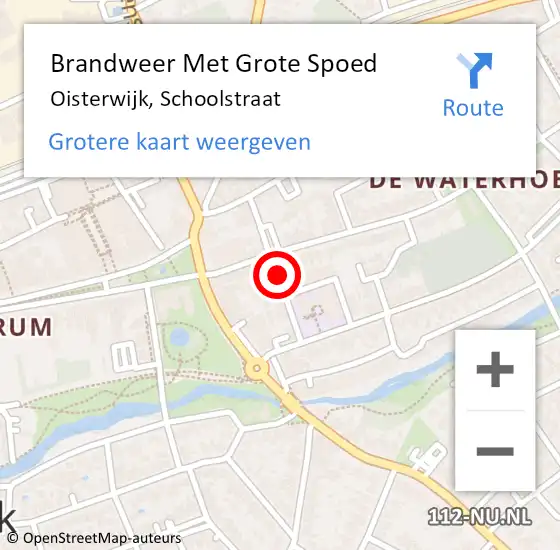 Locatie op kaart van de 112 melding: Brandweer Met Grote Spoed Naar Oisterwijk, Schoolstraat op 27 september 2019 18:13