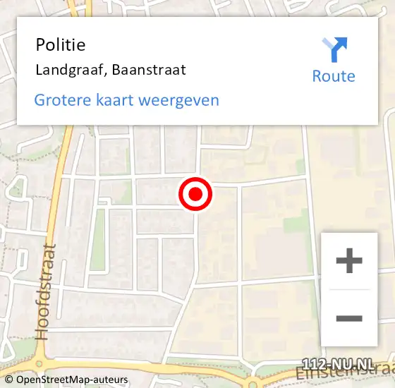 Locatie op kaart van de 112 melding: Politie Landgraaf, Baanstraat op 27 september 2019 21:59