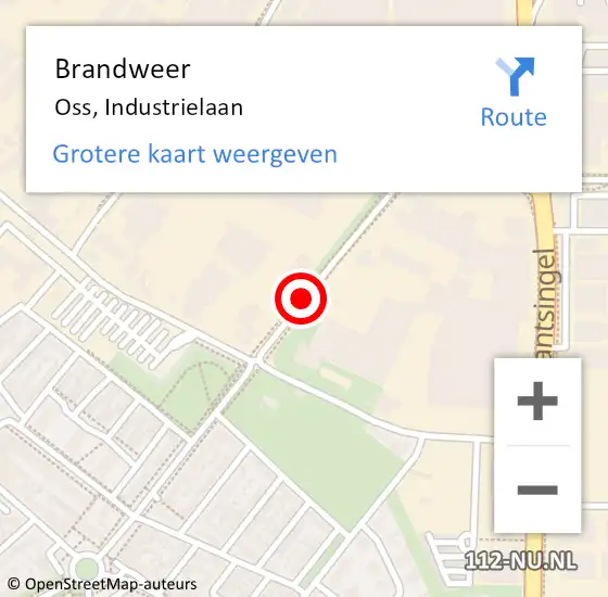 Locatie op kaart van de 112 melding: Brandweer Oss, Industrielaan op 28 september 2019 00:00