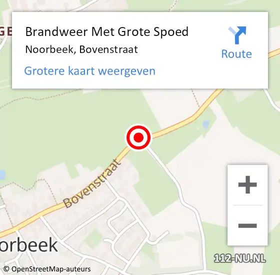 Locatie op kaart van de 112 melding: Brandweer Met Grote Spoed Naar Noorbeek, Bovenstraat op 28 september 2019 00:45