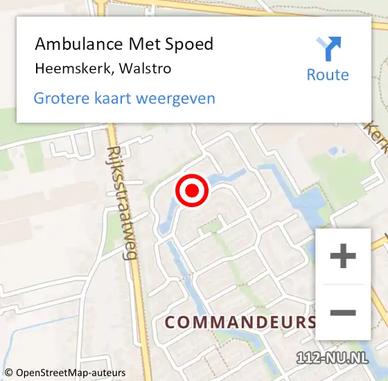 Locatie op kaart van de 112 melding: Ambulance Met Spoed Naar Heemskerk, Walstro op 28 september 2019 01:35