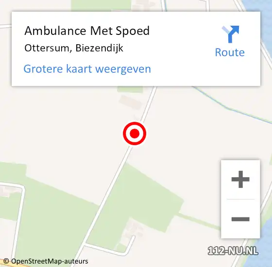 Locatie op kaart van de 112 melding: Ambulance Met Spoed Naar Ottersum, Biezendijk op 28 september 2019 02:42