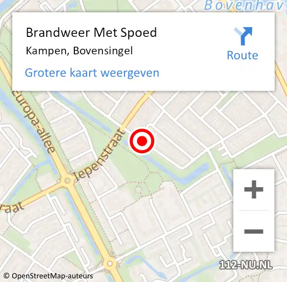 Locatie op kaart van de 112 melding: Brandweer Met Spoed Naar Kampen, Bovensingel op 28 september 2019 09:45