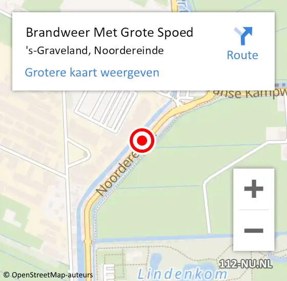 Locatie op kaart van de 112 melding: Brandweer Met Grote Spoed Naar 'S-Graveland, Noordereinde op 28 september 2019 09:45