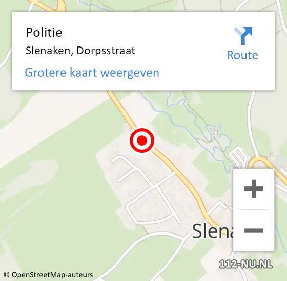 Locatie op kaart van de 112 melding: Politie Slenaken, Dorpsstraat op 28 september 2019 11:04