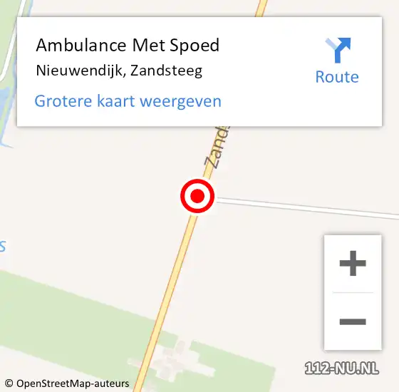 Locatie op kaart van de 112 melding: Ambulance Met Spoed Naar Nieuwendijk, Zandsteeg op 28 september 2019 11:42