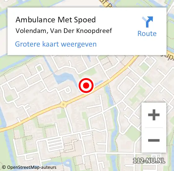 Locatie op kaart van de 112 melding: Ambulance Met Spoed Naar Volendam, Van Der Knoopdreef op 28 september 2019 12:01