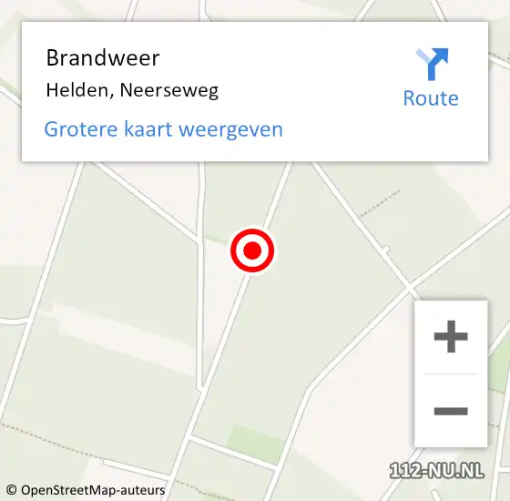 Locatie op kaart van de 112 melding: Brandweer Helden, Neerseweg op 28 september 2019 12:16
