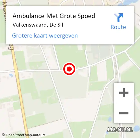 Locatie op kaart van de 112 melding: Ambulance Met Grote Spoed Naar Valkenswaard, De Sil op 28 september 2019 12:58