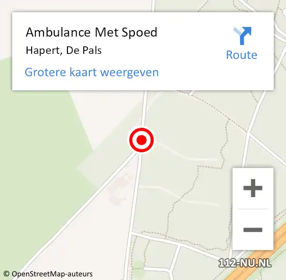 Locatie op kaart van de 112 melding: Ambulance Met Spoed Naar Hapert, De Pals op 28 september 2019 14:01