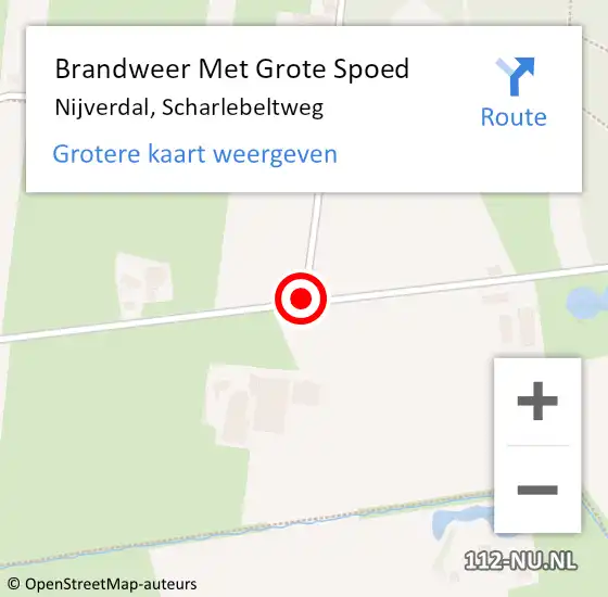 Locatie op kaart van de 112 melding: Brandweer Met Grote Spoed Naar Nijverdal, Scharlebeltweg op 28 september 2019 14:07