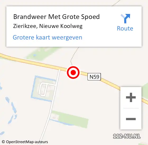 Locatie op kaart van de 112 melding: Brandweer Met Grote Spoed Naar Zierikzee, Nieuwe Koolweg op 28 september 2019 15:07