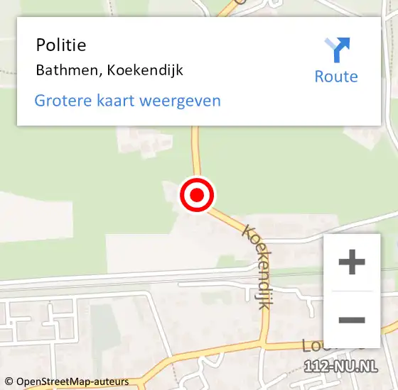 Locatie op kaart van de 112 melding: Politie Bathmen, Koekendijk op 28 september 2019 15:11