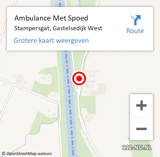 Locatie op kaart van de 112 melding: Ambulance Met Spoed Naar Stampersgat, Gastelsedijk West op 28 september 2019 18:08
