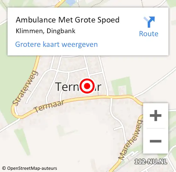 Locatie op kaart van de 112 melding: Ambulance Met Grote Spoed Naar Klimmen, Dingbank op 15 april 2014 09:01