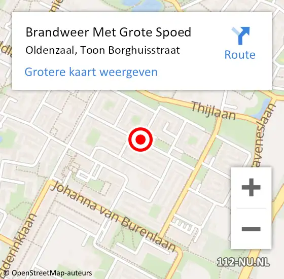 Locatie op kaart van de 112 melding: Brandweer Met Grote Spoed Naar Oldenzaal, Toon Borghuisstraat op 28 september 2019 19:12