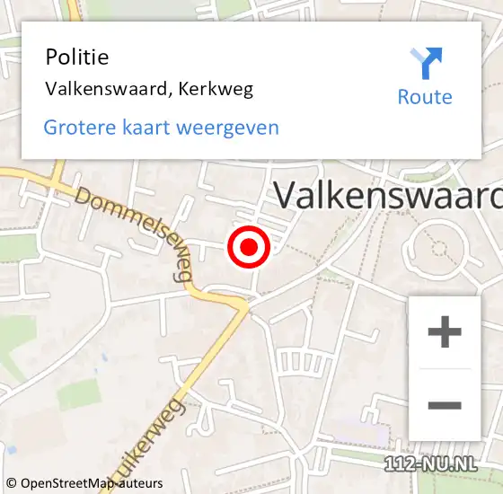 Locatie op kaart van de 112 melding: Politie Valkenswaard, Kerkweg op 28 september 2019 19:59