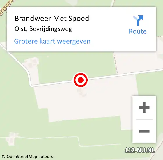 Locatie op kaart van de 112 melding: Brandweer Met Spoed Naar Olst, Bevrijdingsweg op 28 september 2019 20:14