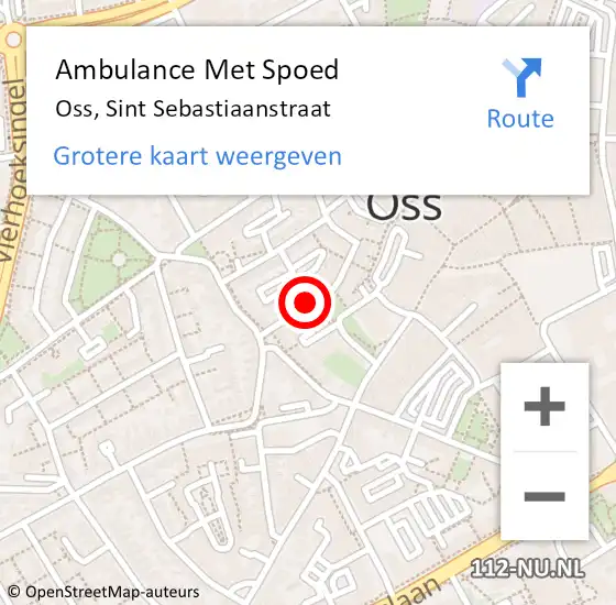 Locatie op kaart van de 112 melding: Ambulance Met Spoed Naar Oss, Sint Sebastiaanstraat op 28 september 2019 20:18