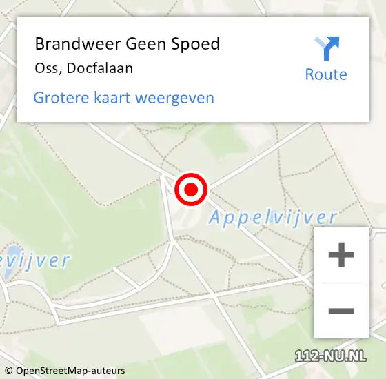 Locatie op kaart van de 112 melding: Brandweer Geen Spoed Naar Oss, Docfalaan op 28 september 2019 22:58