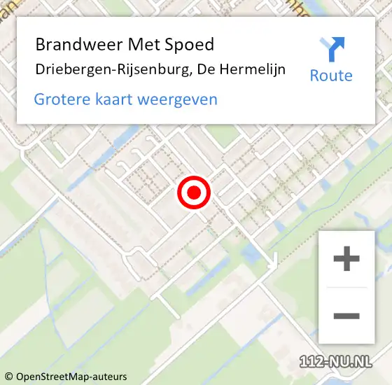 Locatie op kaart van de 112 melding: Brandweer Met Spoed Naar Driebergen-Rijsenburg, De Hermelijn op 28 september 2019 23:05