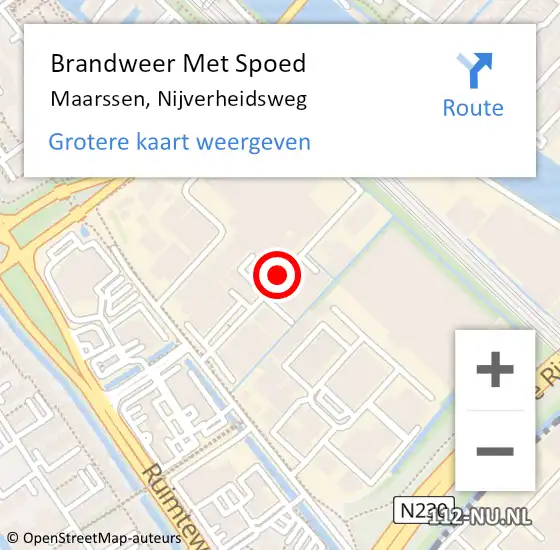 Locatie op kaart van de 112 melding: Brandweer Met Spoed Naar Maarssen, Nijverheidsweg op 29 september 2019 00:32