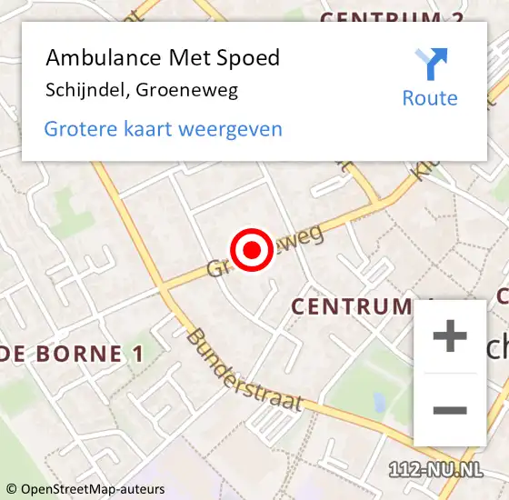 Locatie op kaart van de 112 melding: Ambulance Met Spoed Naar Schijndel, Groeneweg op 29 september 2019 09:59