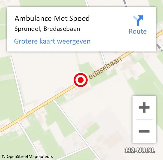 Locatie op kaart van de 112 melding: Ambulance Met Spoed Naar Sprundel, Bredasebaan op 29 september 2019 10:26