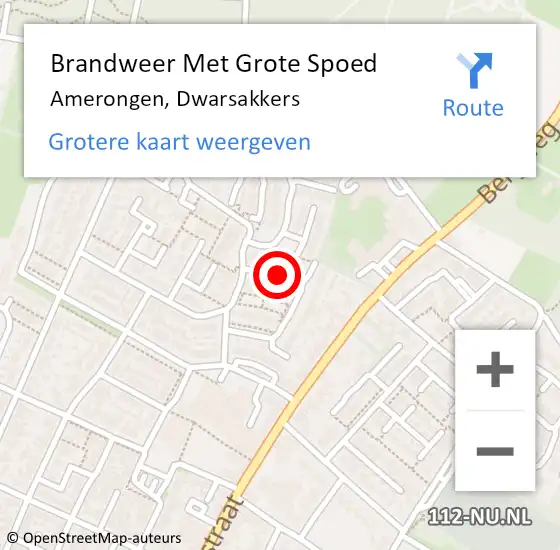 Locatie op kaart van de 112 melding: Brandweer Met Grote Spoed Naar Amerongen, Dwarsakkers op 29 september 2019 10:38