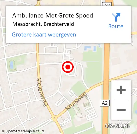 Locatie op kaart van de 112 melding: Ambulance Met Grote Spoed Naar Maasbracht, Brachterveld op 29 september 2019 11:10