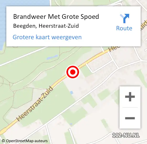 Locatie op kaart van de 112 melding: Brandweer Met Grote Spoed Naar Beegden, Heerstraat-Zuid op 29 september 2019 11:26