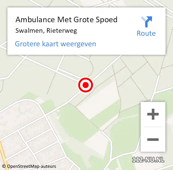 Locatie op kaart van de 112 melding: Ambulance Met Grote Spoed Naar Swalmen, Rieterweg op 29 september 2019 13:24