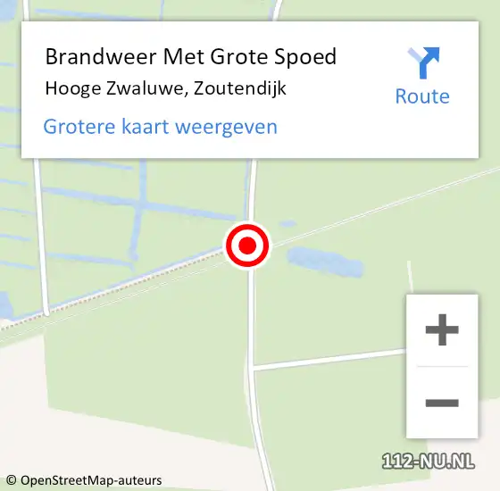 Locatie op kaart van de 112 melding: Brandweer Met Grote Spoed Naar Hooge Zwaluwe, Zoutendijk op 29 september 2019 14:58