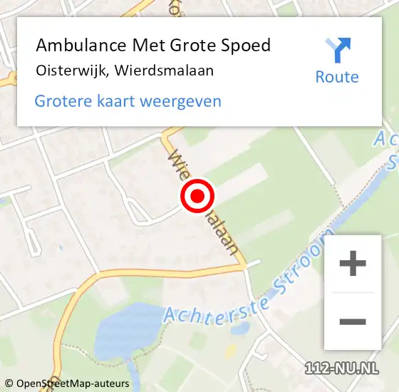 Locatie op kaart van de 112 melding: Ambulance Met Grote Spoed Naar Oisterwijk, Wierdsmalaan op 29 september 2019 15:45