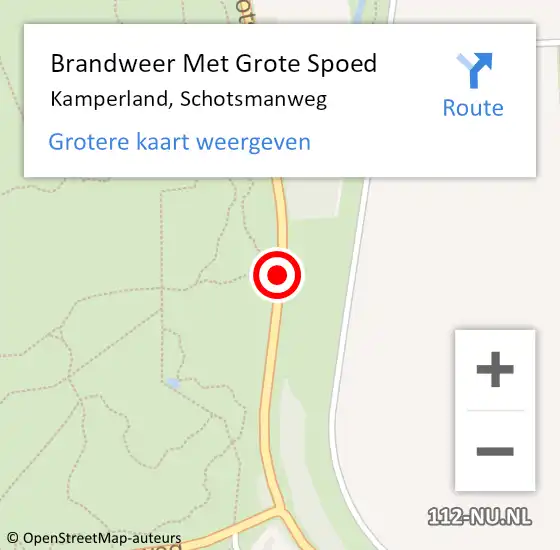 Locatie op kaart van de 112 melding: Brandweer Met Grote Spoed Naar Kamperland, Schotsmanweg op 29 september 2019 15:54