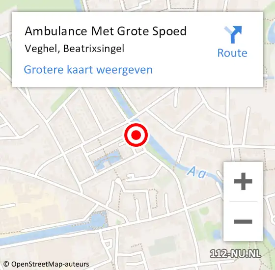 Locatie op kaart van de 112 melding: Ambulance Met Grote Spoed Naar Veghel, Beatrixsingel op 29 september 2019 19:28